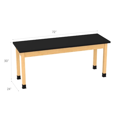 Diversified Woodcrafts School Classroom Rectangular Science Lab Table, 72 x 24, Oak (P7306K30N)
