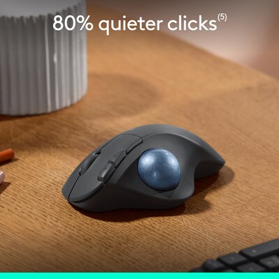 Logitech ERGO M575S Wireless Ergonomic Trackball Mouse, Black (910-007026)