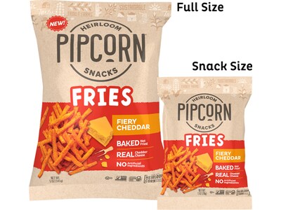Pips Heirloom Snacks Gluten Free Fiery Cheddar Fries, 1 oz., 24 Bags/Carton (FRYFC10C24)