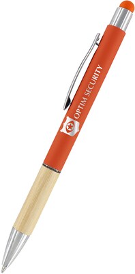 Custom Saratoga Bamboo Grip Stylus Pen
