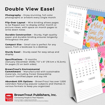 2026 BrownTrout Bonnie Marcus 7.5" x 6" Monthly Desk Calendar (9798330701537)