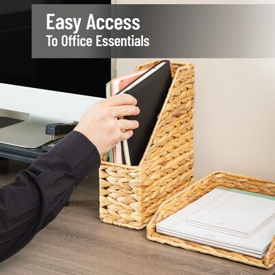 Mind Reader Rattan File Organizer, Brown (JRAT-BRN)