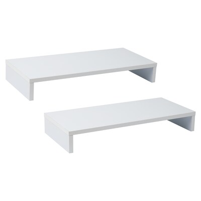 Mind Reader Woodland Collection Monitor Stand, White, 2/Pack (2RECMON-WHT)