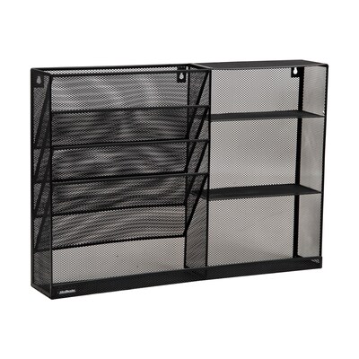 Mind Reader 8-Compartment Stackable Metal Desk Organizer, Black (MAGSHELF-BLK)