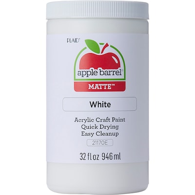 Apple Barrel Acrylic Paint Matte, 32oz., White, 2/Pack (APP21170E-2)