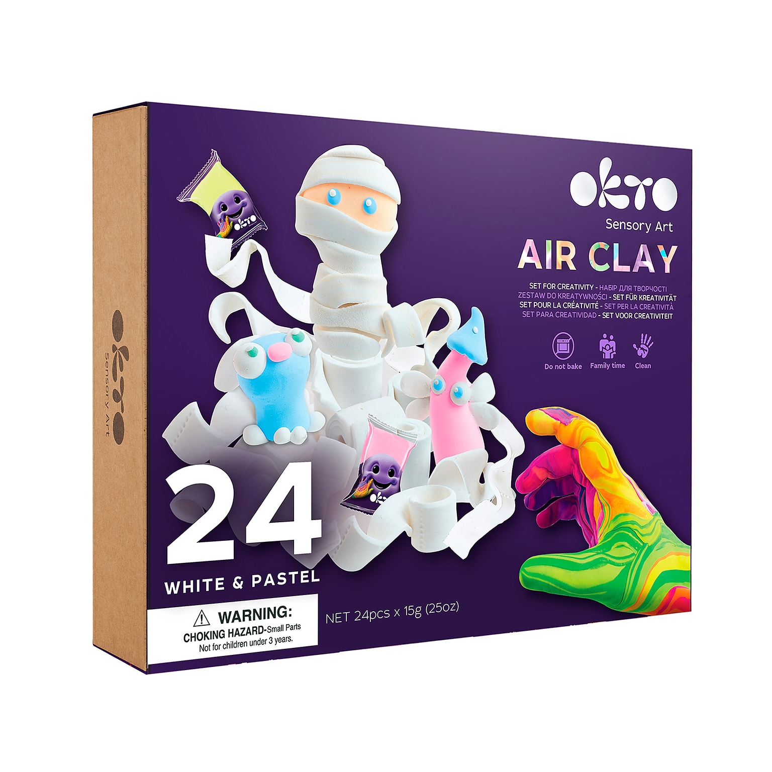 OKTO Air-Dry Clay Set, White/Pastel, 24/Set (OKT20024)