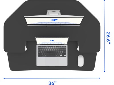 FlexiSpot M7 Series 36"W Manual Adjustable Standing Desk Converter, Black (M7-E-36C)