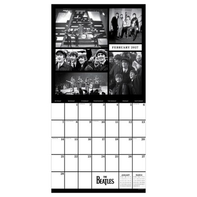 2027 TF Publishing The Beatles: In Black 12" x 12" Monthly Wall Calendar, Multicolored (27-1102)