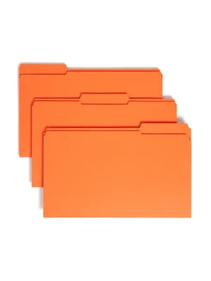 Smead File Folder, Reinforced 1/3-Cut Tab, Legal Size, Orange, 100/Box (17534)