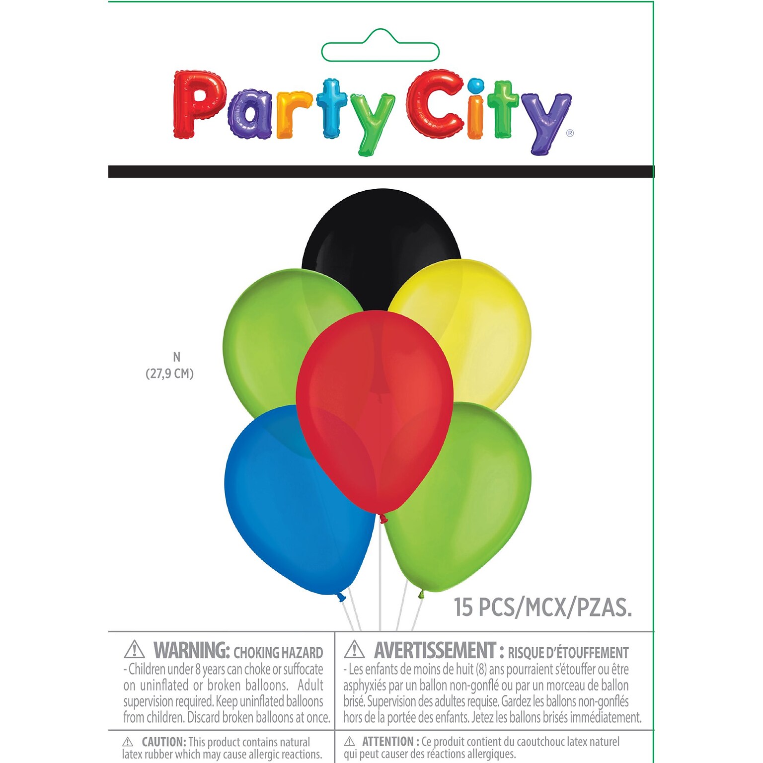 Party City Color Mix Balloons 11 Latex, Primary, 15/Pack (AM112125)