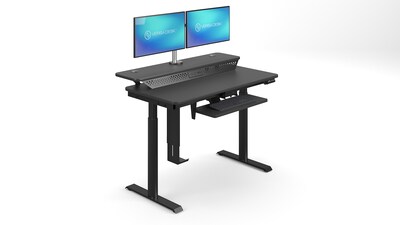 VersaDesk PowerLift Split-Level 48"W Electric Rectangular Adjustable Standing Desk, Black (PL2SD4830-BB)