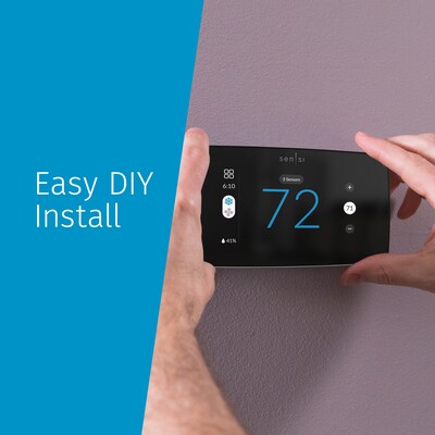 Sensi Touch 2 Smart Programmable Wi-Fi Thermostat, Works with Alexa, Black Beveled Edge (ST76)