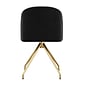 Martha Stewart Sora Fabric Swivel Stationary Office Chair, Black/Polished Brass (CH222119BKGLD)
