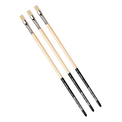 da Vinci CHUNEO Oil Synthetic Hog Bristle, Flat Brush, 3/Pack (DVXVA71298-3)