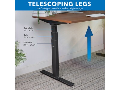 Mount-It! Ultimate 55"W Electric Rectangular Adjustable Standing Desk, Brown/Black (MI-18106)