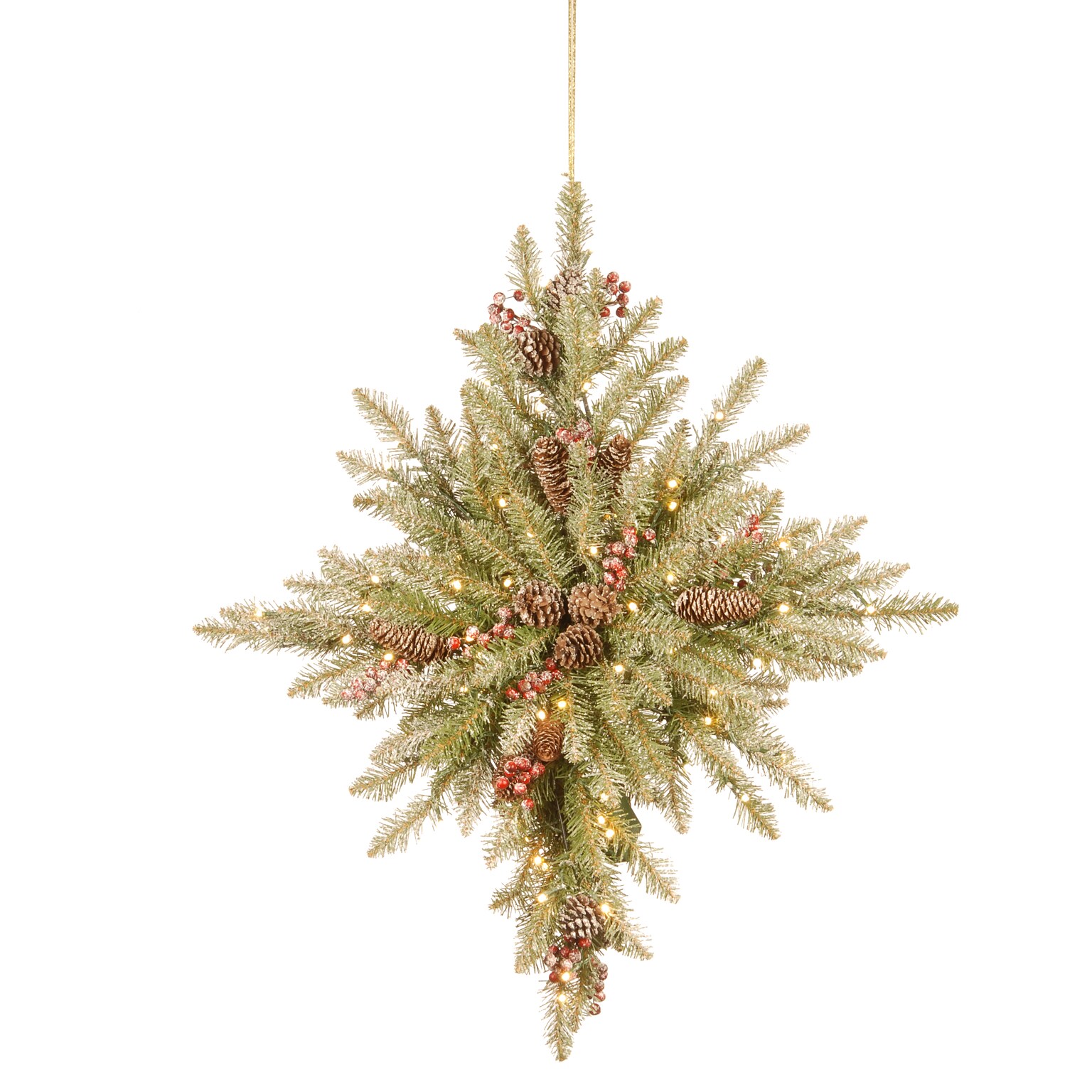 National Tree Company 32 Snowy Dunhill Fir Bethlehem Star with Battery Operated LED Lights (DUF3-301-32STB1)