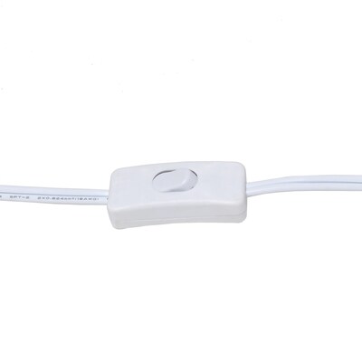 Simple Designs White Stick Lamp Fabric Shade, White (LT2040-WOW)