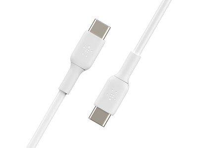 Belkin BoostCharge USB-C to USB-C Charging Cable, 3.3 ft., White, 2/Pack (CAB003bt1MWH2PK)