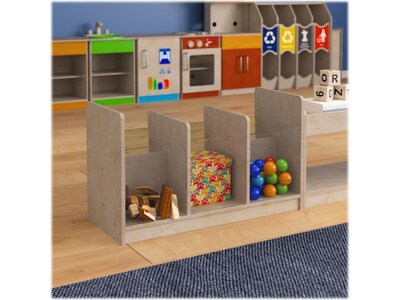 Flash Furniture Bright Beginnings 5-Section Storage Unit, 16"H x 31.5"W x 13"D, Brown (MK-KE24558-GG)