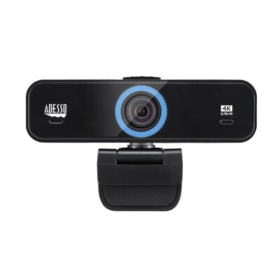 Adesso CyberTrack K4 4K Ultra HD Webcam, 8 Megapixels, Black
