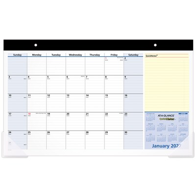 2027-2028 AT-A-GLANCE QuickNotes 18 x 11 Monthly Desk Pad Calendar (SK710-00-27)