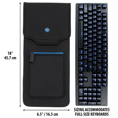 Enhance Keyboard Sleeve Travel Case for Full-Size Standard Gaming Keyboards (up to 18), Black (ENPCCNK100BKEW)