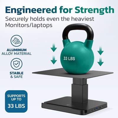 Purely S402 Adjustable Monitor Stand, Up to 22" Monitor, Black (PMS402)