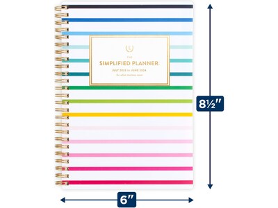 2023-2024 AT-A-GLANCE by Emily Ley Happy Stripe 6"x8.5" Academic Weekly/Monthly Planner (EL10-200A-24)