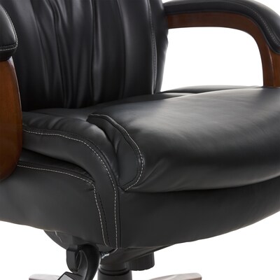 La-Z-Boy Big & Tall Edmonton Ergonomic Bonded Leather Swivel Executive Chair, Black (45764A)