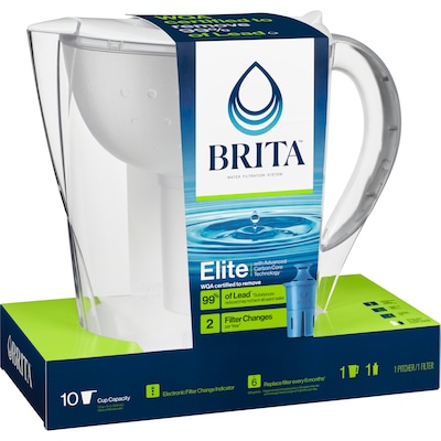 Brita Large 10 Cup Pacifica White Water Filter Pitcher with Filter (36515)