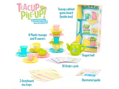 Educational Insights Teacup Pile-Up! Relay Game, Assorted Colors (3085)