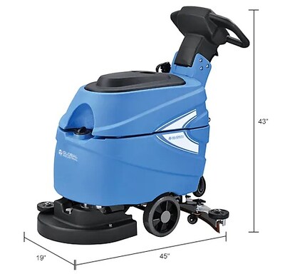 Global Industrial Electric Walk-Behind Corded Auto Floor Scrubber, 17" Cleaning Path (641410)