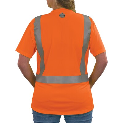 Ergodyne GloWear 8274 High Visibility Short Sleeve Women’s T-Shirt, ANSI Type R Class 2, Orange, Large (22084)