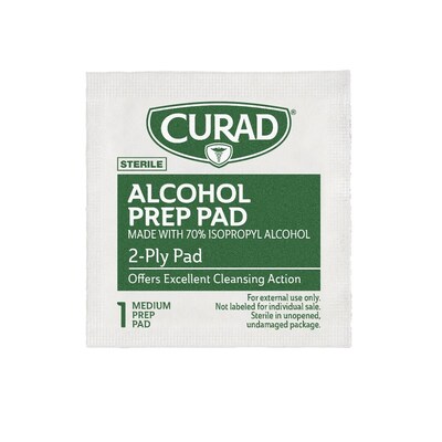 Curad 1 x 1 Alcohol Pads, 200/Box, 20 Boxes/Carton (CUR45581RBIXX)
