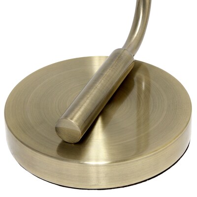 Creekwood Home Vintage Vantage 18.8" Minimalist Industrial Curved Arm Desk Lamp, Antique Brass (CWD-1014-AB)