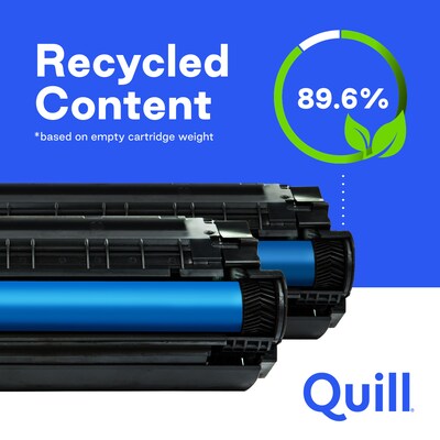 Quill 414X Remanufactured Black Cyan Magenta Yellow High Yield Toner Cartridge Replacement for HP 414X, 4/PK (QUL414XRBCMYR)