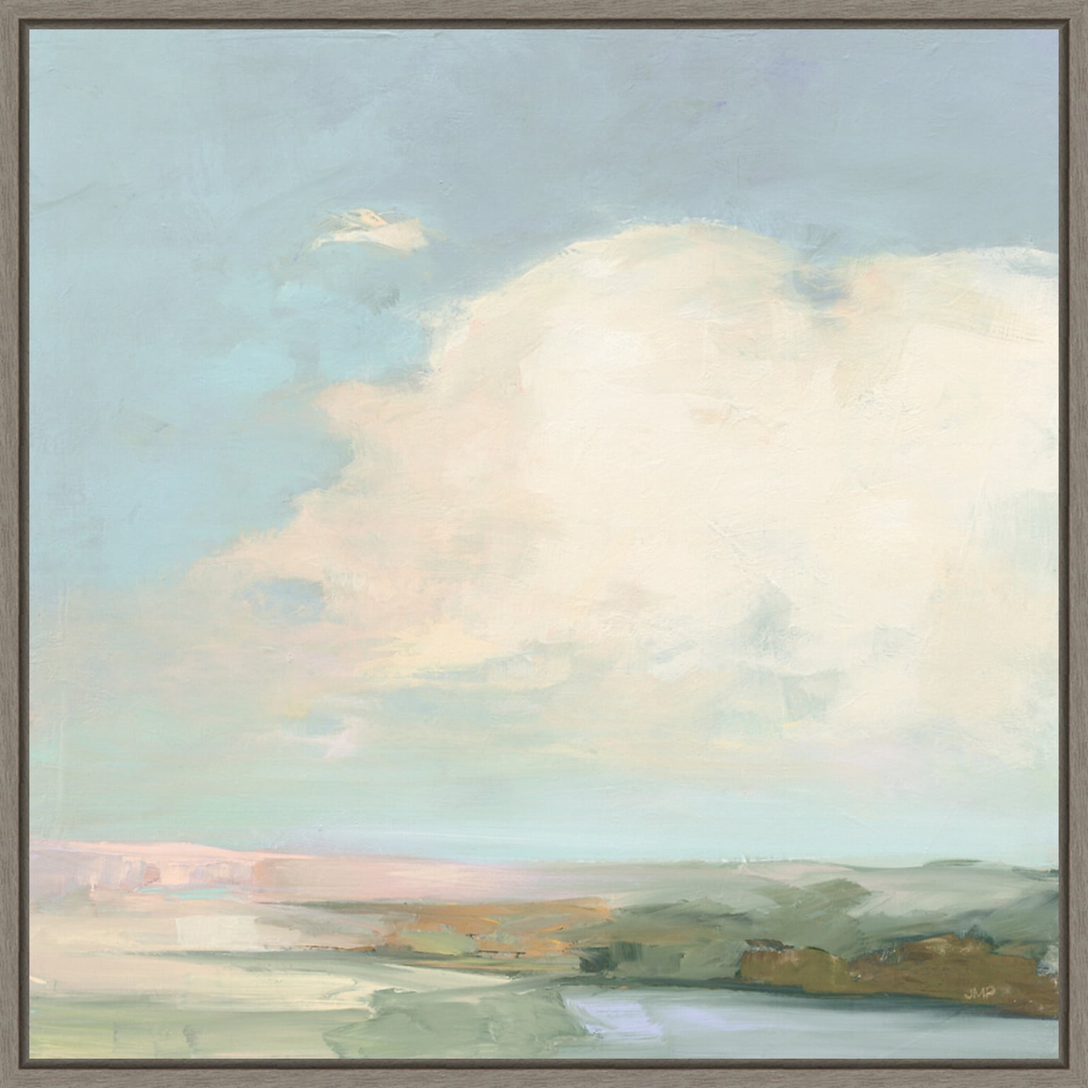 Amanti Art Colorful Horizon II Blue by Julia Purinton Framed Canvas Wall Art Print, 30 x 30 (A42678027455)