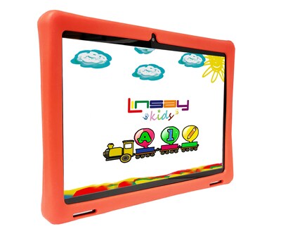 Linsay Octa Core 10.1 Tablet, 4GB RAM, 128GB Storage, Android 13, Bundled with Red Kids Case