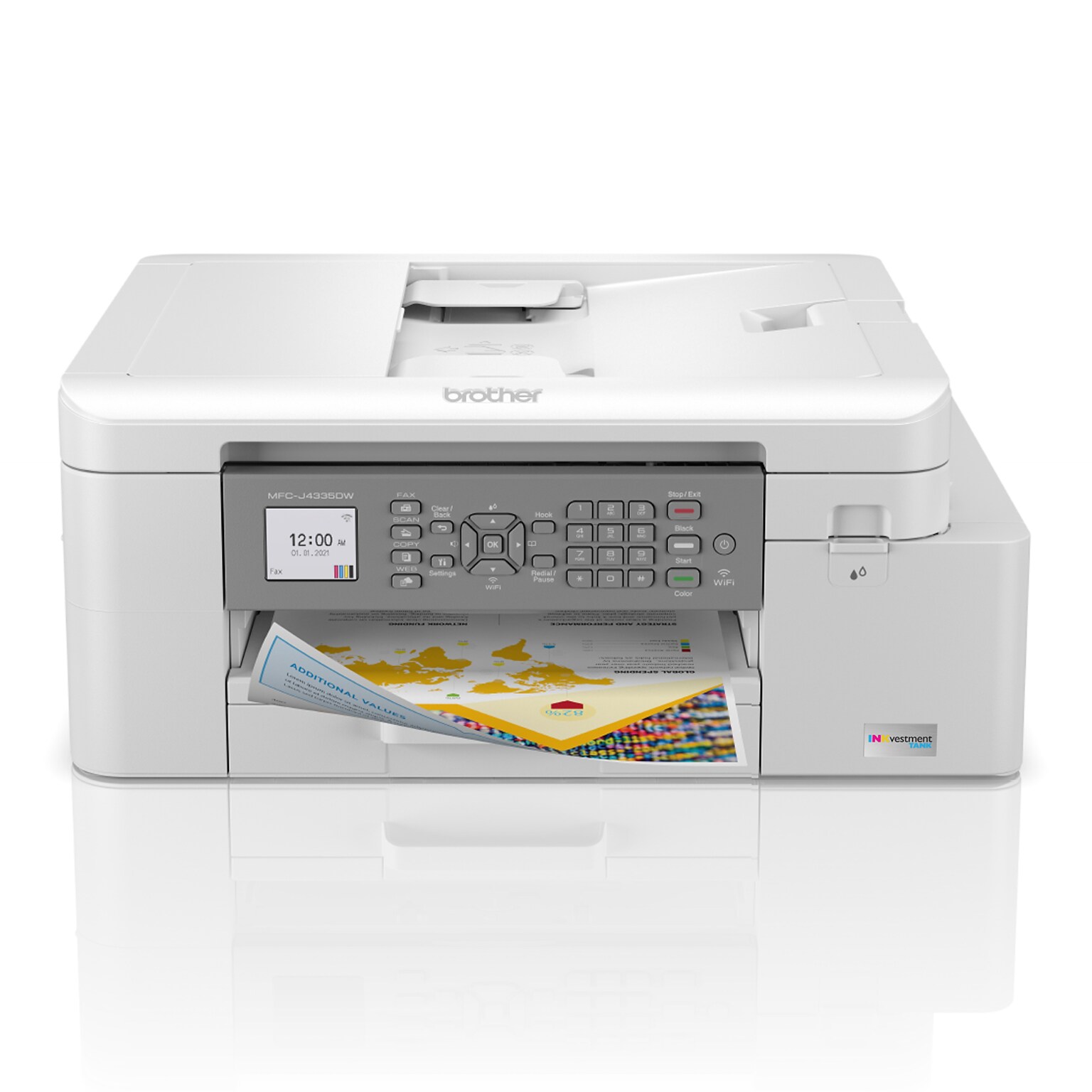Brother INKvestment Tank MFC-J4335DW Wireless Color Inkjet Printer, All-In-One Supertank, Print, Scan, Copy, Fax