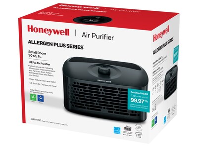 Honeywell True HEPA Tabletop Portable Air Purifier, Black  (HPA020B)