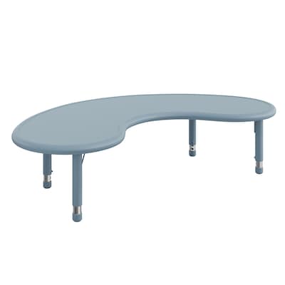 Flash Furniture Wren Half Moon Activity Table, 35 x 65, Height Adjustable, Dusty Blue (YUYCX042MOONDTB)