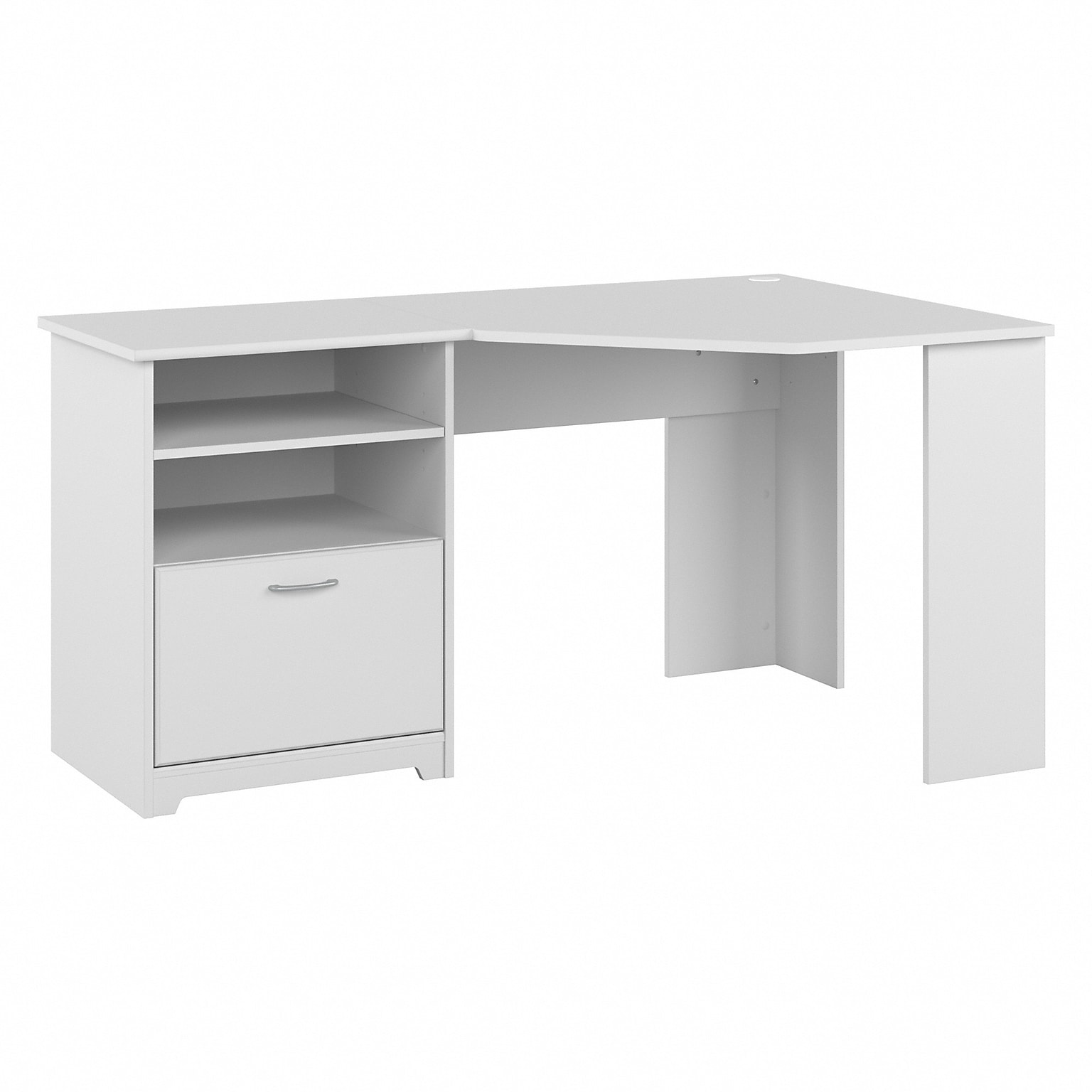 Bush Furniture Cabot 60W Corner Desk with Storage, White (WC31915K)
