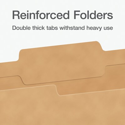 Pendaflex File Folder, 1-Tab, Legal Size, Kraft, 50/Box (1007042)