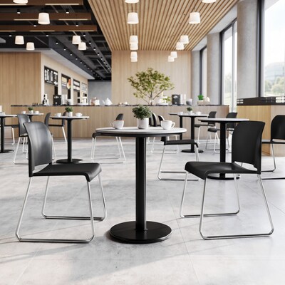 Flash Furniture Hercules Kenai Office Reception Stack Chair, Black Plastic/Chrome Frame (RUT239ANBKCR)