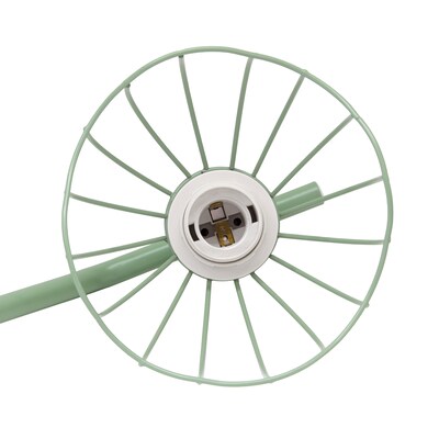 Simple Designs Sleek Essentials 54.5" Metal Floor Lamp with Wire Cage Shade, Sage Green (LF1050-SGE)