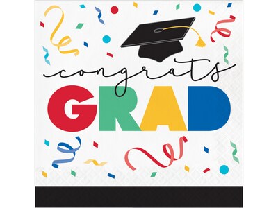 Creative Converting Cap Toss Graduation Napkin, Multicolor, 48/Pack (DTC369875NAP)