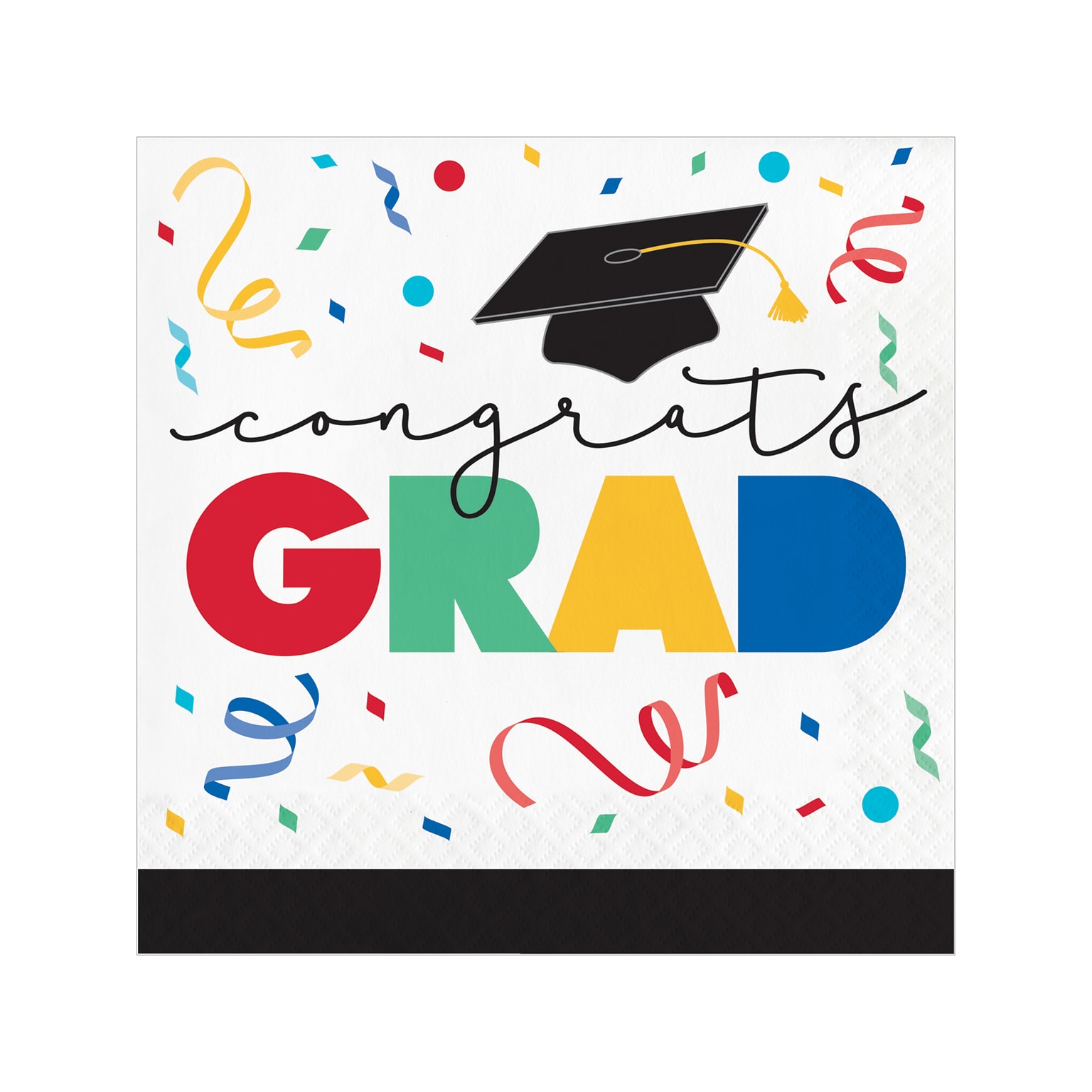 Creative Converting Cap Toss Graduation Napkin, Multicolor, 48/Pack (DTC369875NAP)