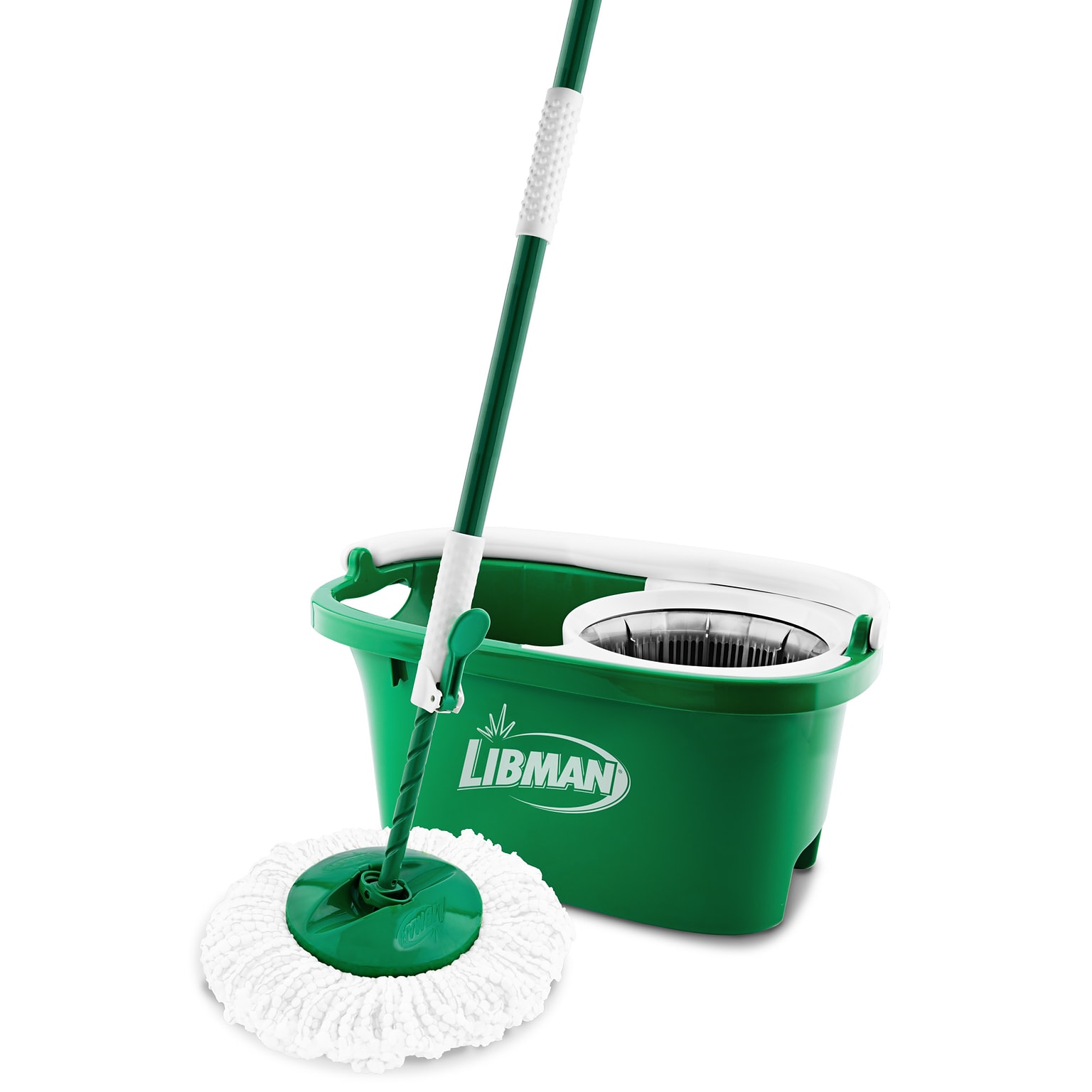 Libman Tornado Microfiber Spin Mop & Bucket, Green/White (1283001)