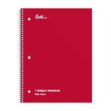 Quill Brand® 1-Subject Notebooks, 8 x 10.5, Wide Ruled, 70 Sheets, Assorted Colors, 6/Pack (TR1166