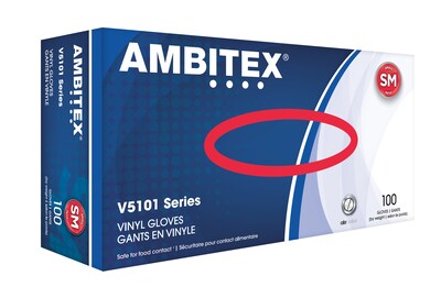 Ambitex® Disposable Gloves, Vinyl, Small, Clear, Powdered, 3 mil, 100/Bx (VSM5101)